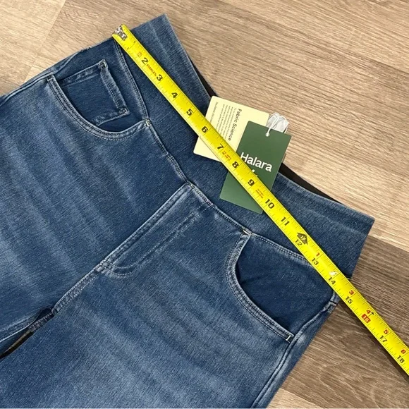 Halara High-Waisted Wide Leg Flex Denim Jeans Medium Wash Blue Size S Regular - Picture 7 of 11